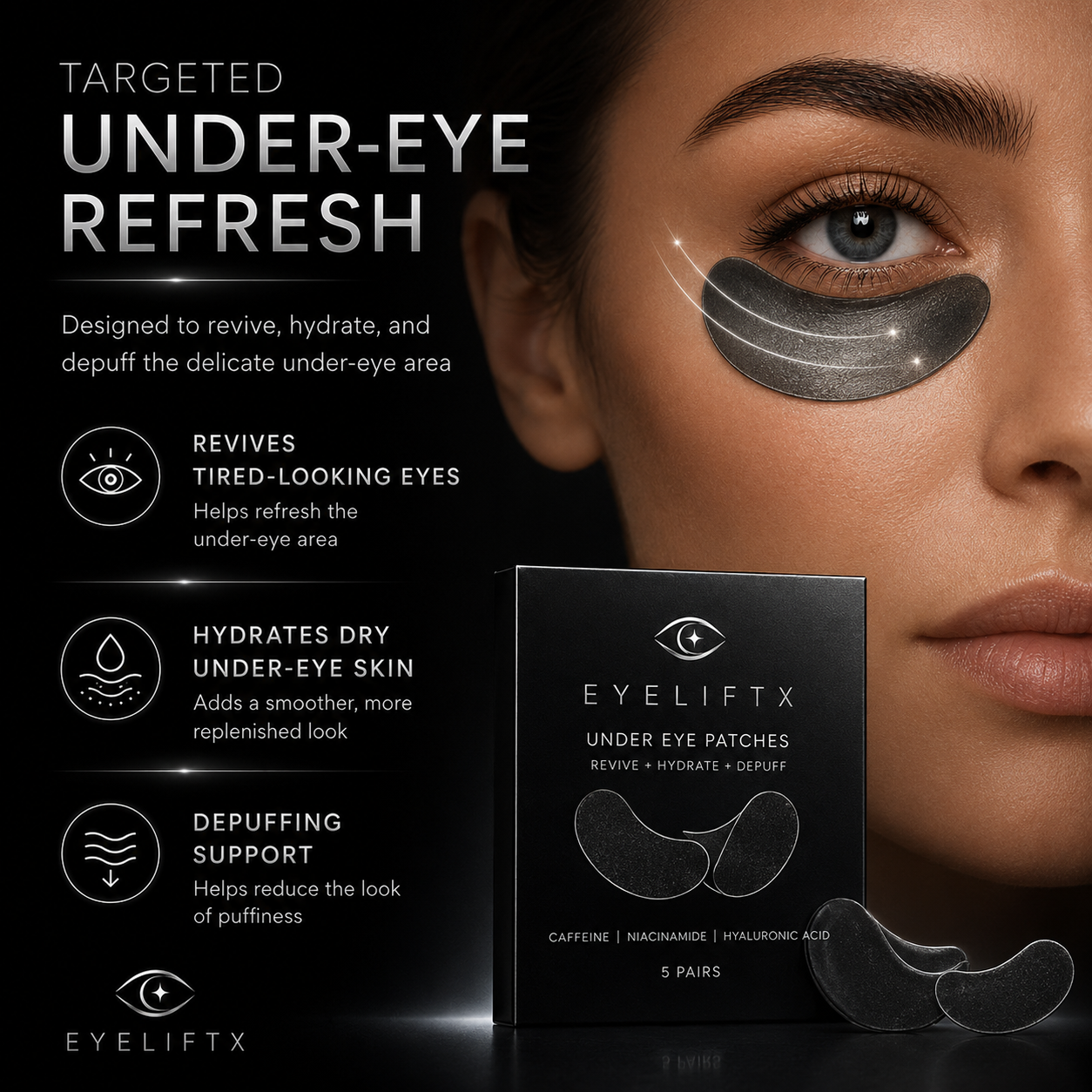 EyeLiftX Under Eye Patches – Cooling Eye Masks for the Under-Eye Area