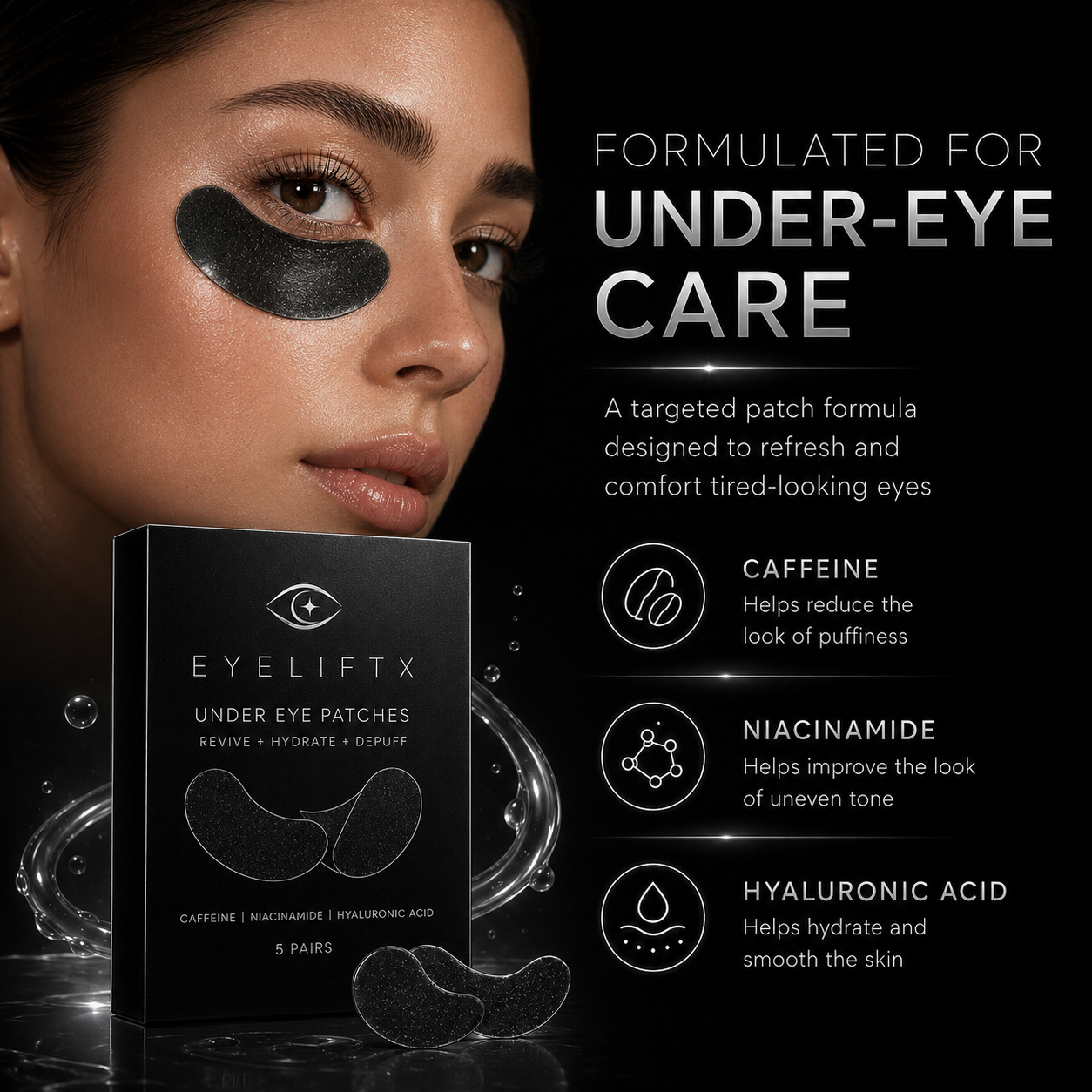 EyeLiftX Under Eye Patches – Cooling Eye Masks for the Under-Eye Area