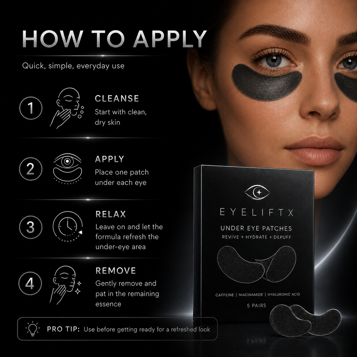 EyeLiftX Under Eye Patches – Cooling Eye Masks for the Under-Eye Area