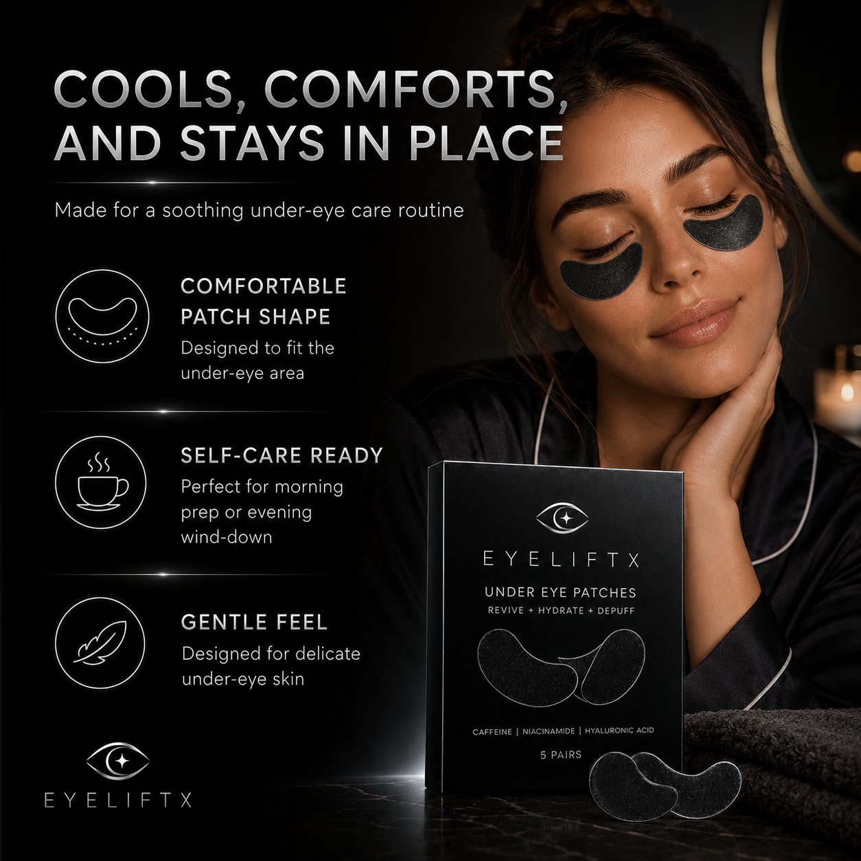 EyeLiftX Under Eye Patches – Cooling Eye Masks for the Under-Eye Area