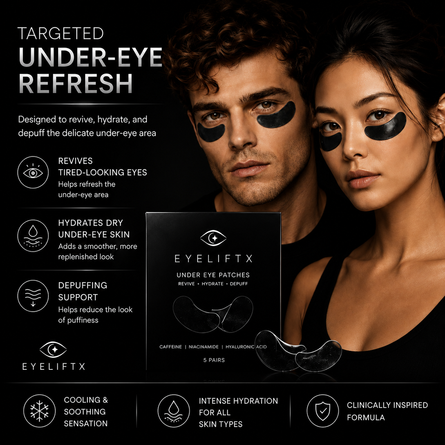 EyeLiftX Under Eye Patches – Cooling Eye Masks for the Under-Eye Area