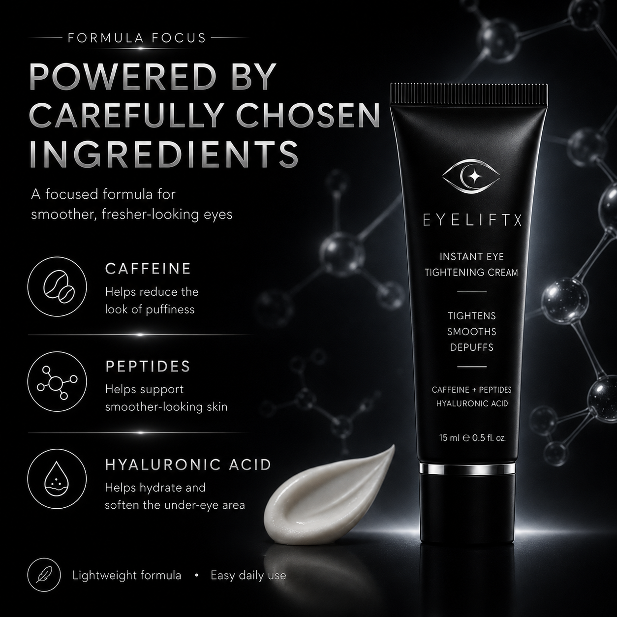 EyeLiftX Instant Eye Tightening Cream – Reduces Eye Bags, Puffiness & Wrinkles for a Visible Lift in Minutes